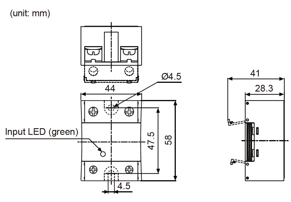 ابعاد رله SSR سری SR1