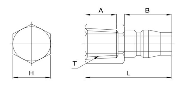 مشخصات فنی کوپلینگ نری داخل رزوه پنوماتیک سایز ۳/۸ سی دی سی (CDC)